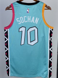 22-23 SA Spurs SOCHAN #10 Blue City Edition Top Quality Hot Pressing NBA Jersey