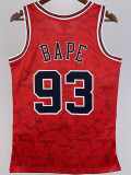 2023 BULLS & BAPE #93 Red Top Quality Hot Pressing NBA Jersey(猿人头)