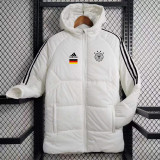 23-24 Germany White Hooded Cotton Coat Black Edge (黑色边) 棉衣