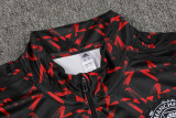 24-25 Man Utd Red black Kids Half Pull Tracksuit (童装)(半拉链)