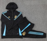 24-25 Argentina Black Hoodie Half Pull Tracksuit #F593半拉连帽