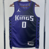 23-24 Kings MONK #0 Purple Top Quality Hot Pressing NBA Jersey (Trapeze Edition)飞人版