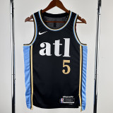 23-24 Hawks MURRAY #5 Black City Edition Top Quality Hot Pressing NBA Jersey