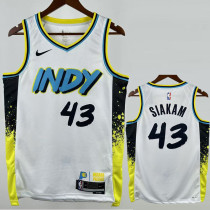 24-25 Indiana Pacers SIAKAM #43 White City Edition Top Quality Hot Pressing NBA Jersey