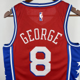 22-23 76ERS GEORGE #8 Red Top Quality Hot Pressing NBA Jersey (Trapeze Edition) 飞人版