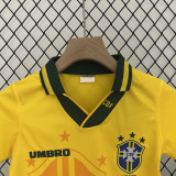 1994 Brazil Home Kids Retro Soccer Jersey