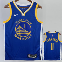 22-23 WARRIORS THOMPSON #11 Blue Top Quality Hot Pressing NBA Jersey (V领)