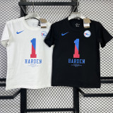 T139 76ERS HARDEN #1 White High Quality Casual T-Shirt