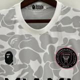 23-24 Inter Miami Grey White Joint Edition Fans Soccer Jersey (左袖带图案) 猿