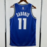 23-24 Kings SABONIS #11 Blue City Edition Top Quality Hot Pressing NBA Jersey