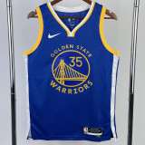 22-23 WARRIORS DURANT #35 Blue Top Quality Hot Pressing NBA Jersey (V领)