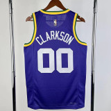 23-24 JAZZ CLARKSON #00 purple Top Quality Top Quality Hot Pressing NBA Jersey (Retro Logo)