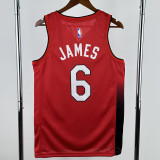 24-25 HEAT JAMES #6 Red City Edition Top Quality Hot Pressing NBA Jersey (V领）
