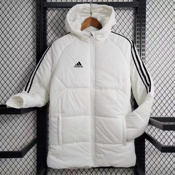 23-24 AD White Hooded Cotton Coat Black Edge (黑色边) 棉衣