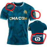 24-25 Marseille Away Fans Soccer Jersey (Print all Sponsor)