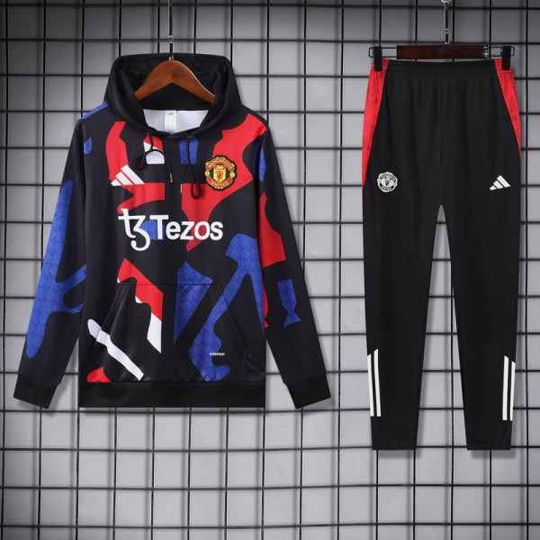 24-25 Man Utd Red blue Hoodie Tracksuit (卫衣套装)