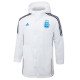 24-25 Argentina White Hooded Windbreaker Fabric Cotton Coat #G182(蓝标)