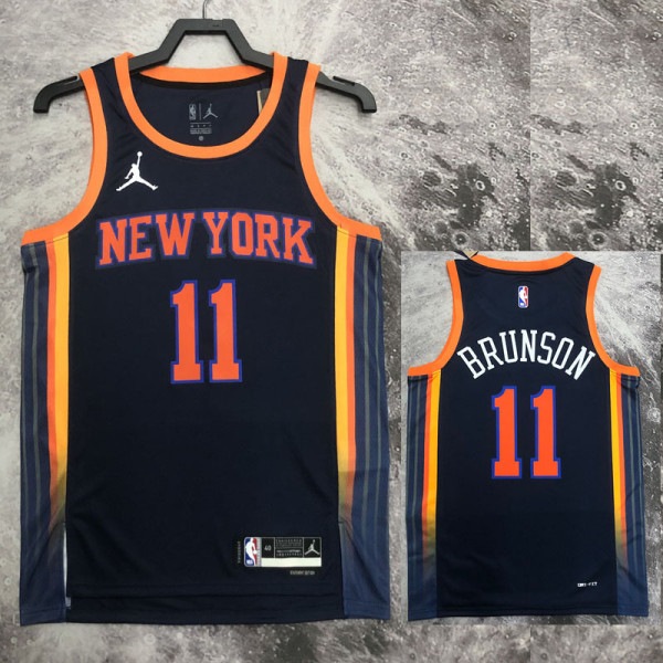 22-23 KNICKS BRUNSON #11 Black Top Quality Hot Pressing NBA Jersey (Trapeze Edition) 飞人版