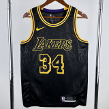 LAKERS O'NEAL #34 Black Top Quality Hot Pressing NBA Jersey(蛇纹)