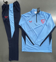 24-25 Sevilla Blue Half Pull Tracksuit (Pants Have Pocket)(半拉链)