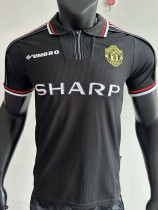 1998-1999 Man Utd Black Player Version Retro Soccer Jersey