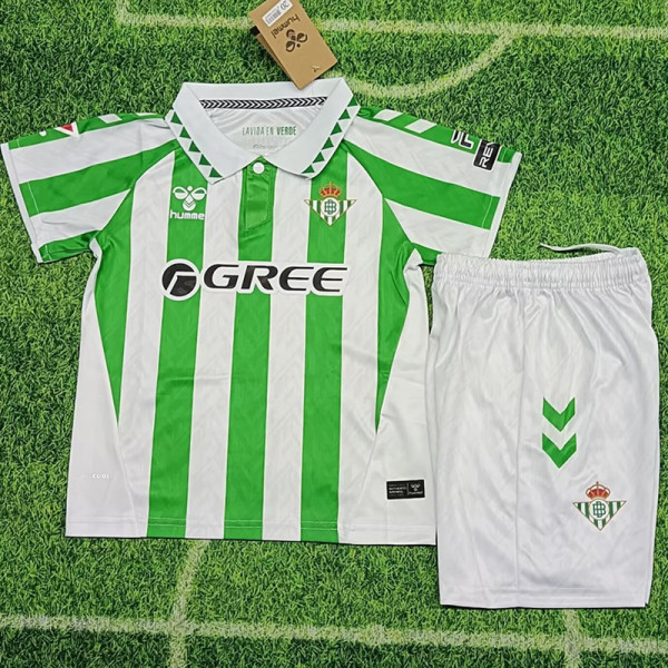 24-25 Real Betis Home Kids Soccer Jersey