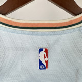 24-25 SA Spurs FOX #4 Light blue City Edition Top Quality Hot Pressing NBA Jersey (圆领）