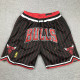 BULLS Black City Edition Top Quality NBA Pocket Pants #公牛条纹