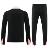 24-25 PSG Black Half Pull Tracksuit (半拉链)(粉色领)