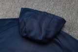 24-25 France Royal blue Hoodie Half Pull Tracksuit #F591半拉连帽