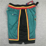 Pistons Green City Edition Top Quality NBA Pocket Pants #活塞队