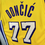 Lakers DONCIC #77 Yellow Top Quality Hot Pressing NBA Jersey(V领)