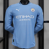 24-25 Man City Home Long Sleeve Player Version Soccer Jersey (长袖球员)