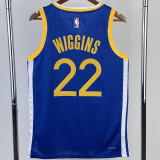 22-23 WARRIORS WIGGINS #22 Blue Top Quality Hot Pressing NBA Jersey (V领)