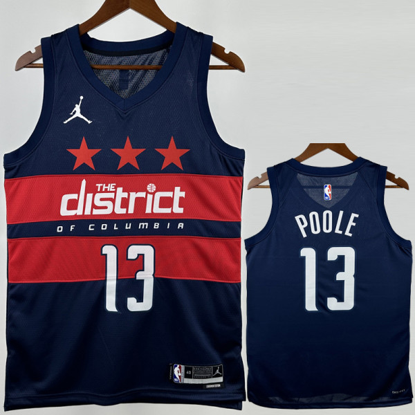 24-25 Wizards POOLE #13 Royal blue Top Quality Hot Pressing NBA Jersey (Trapeze Edition)飞人版