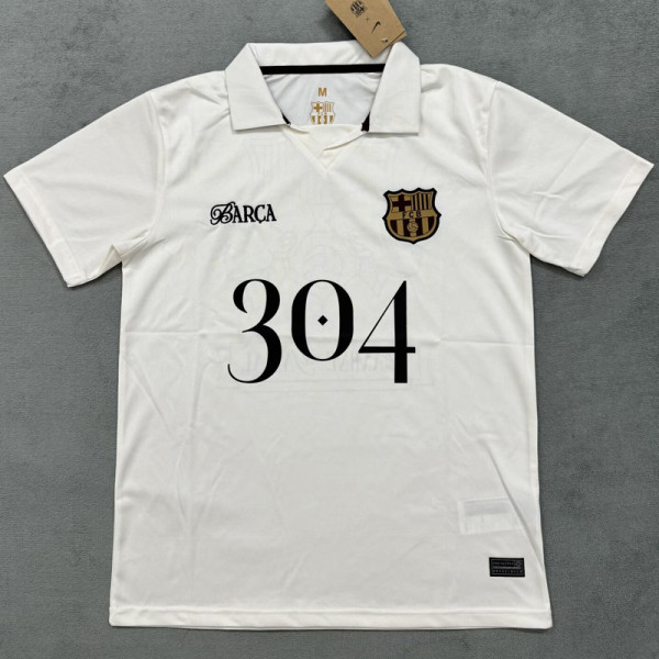 24-25 BAR White Commemorative Edition Fans Soccer Jersey