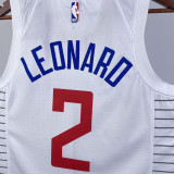 22-23 Clippers LEONARD #2 White Top Quality Hot Pressing NBA Jersey