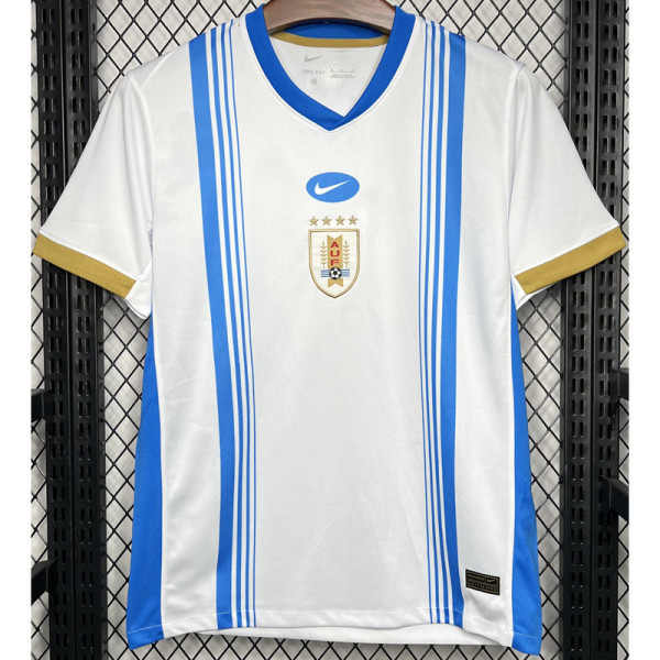 24-25 Uruguay White Blue Special Edition Fans Soccer Jersey