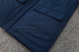 24-25 Marseille Royal Blue Hooded Windbreaker Fabric Cotton Coat #G244(橙标)