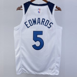 22-23 Timberwolves EDWARDS #5 White Top Quality Hot Pressing NBA Jersey