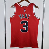 2016-2017 BULLS WADE #3 Red Retro Top Quality Hot Pressing NBA Jersey(圆领）