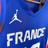 2024 Olympic Game France WEMBANYAMA # 32 Blue Basketball Jersey