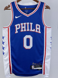 22-23 76ERS MAXEY #0 Blue Top Quality Hot Pressing NBA Jersey (V领）