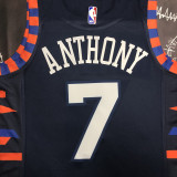 KNICKS ANTHONY #7 Black Top Quality Hot Pressing NBA Jersey