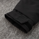 24-25 Internacional Black Hooded Windbreaker Fabric Cotton Coat #G196