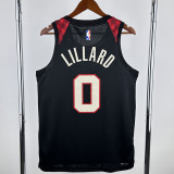 23-24 Trail Blazers LILLARD #0 Black City Edition Top Quality Hot Pressing NBA Jersey