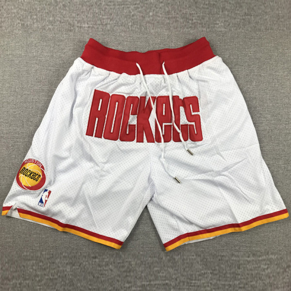 Rockets White City Edition Top Quality NBA Pocket Pants * 火箭队