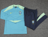 24-25 Brazil Green Kids Half Pull Tracksuit (童装)(半拉链)