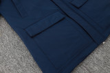 24-25 Marseille Royal Blue Hooded Windbreaker Fabric Cotton Coat #G245(白标)