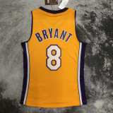 2000 LAKERS BRYANT #8 Yellow Retro Top Quality Hot Pressing NBA Jersey(V领)